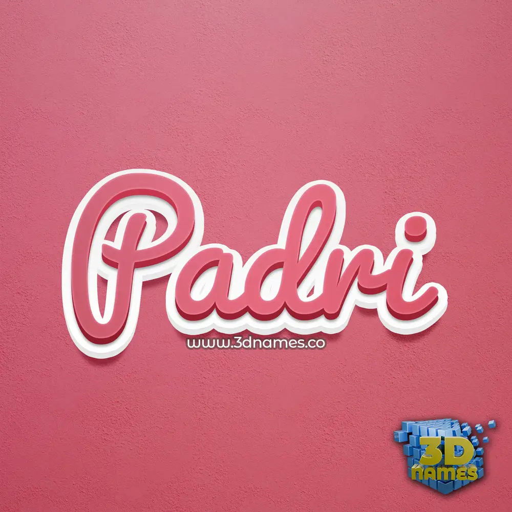 padri in Red Scribble style - 3D name wallpaper
