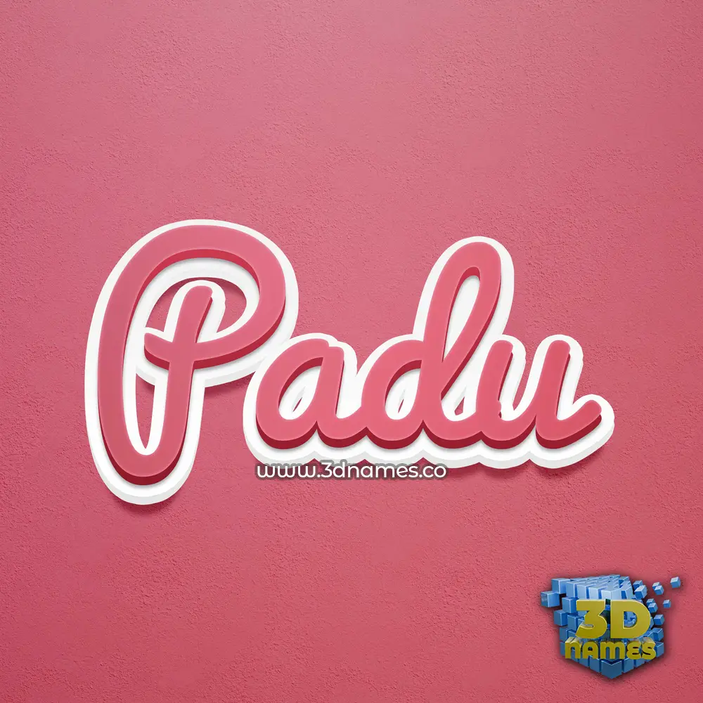 padu in Red Scribble style - 3D name wallpaper