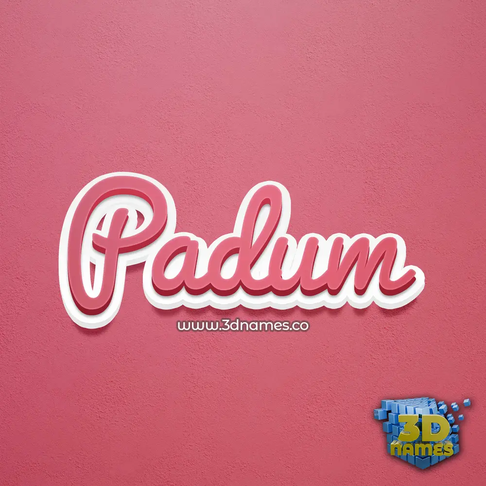 padum in Red Scribble style - 3D name wallpaper