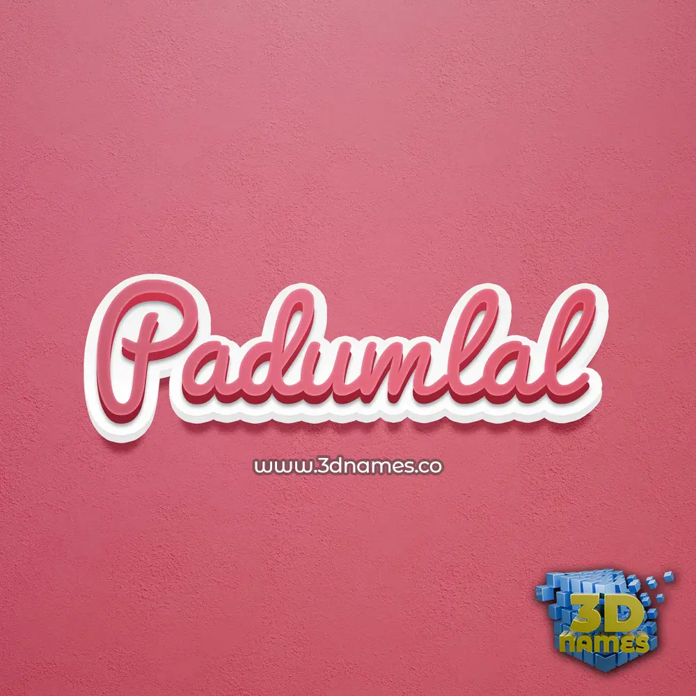 padumlal in Red Scribble style - 3D name wallpaper