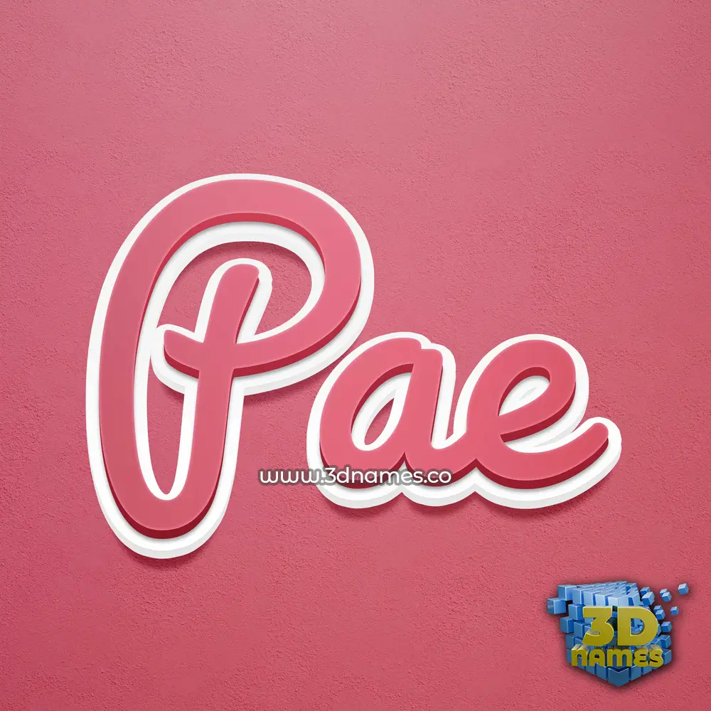 pae in Red Scribble style - 3D name wallpaper