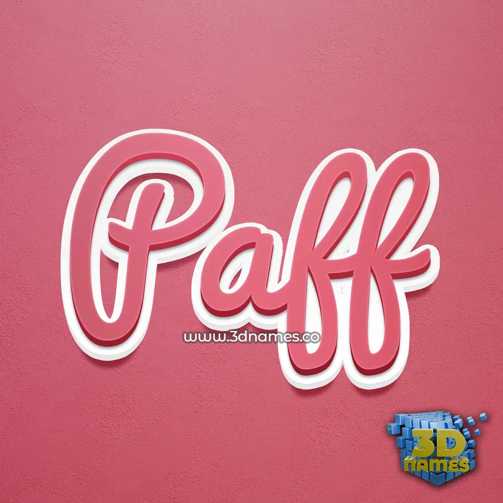 paff in Red Scribble style - 3D name wallpaper
