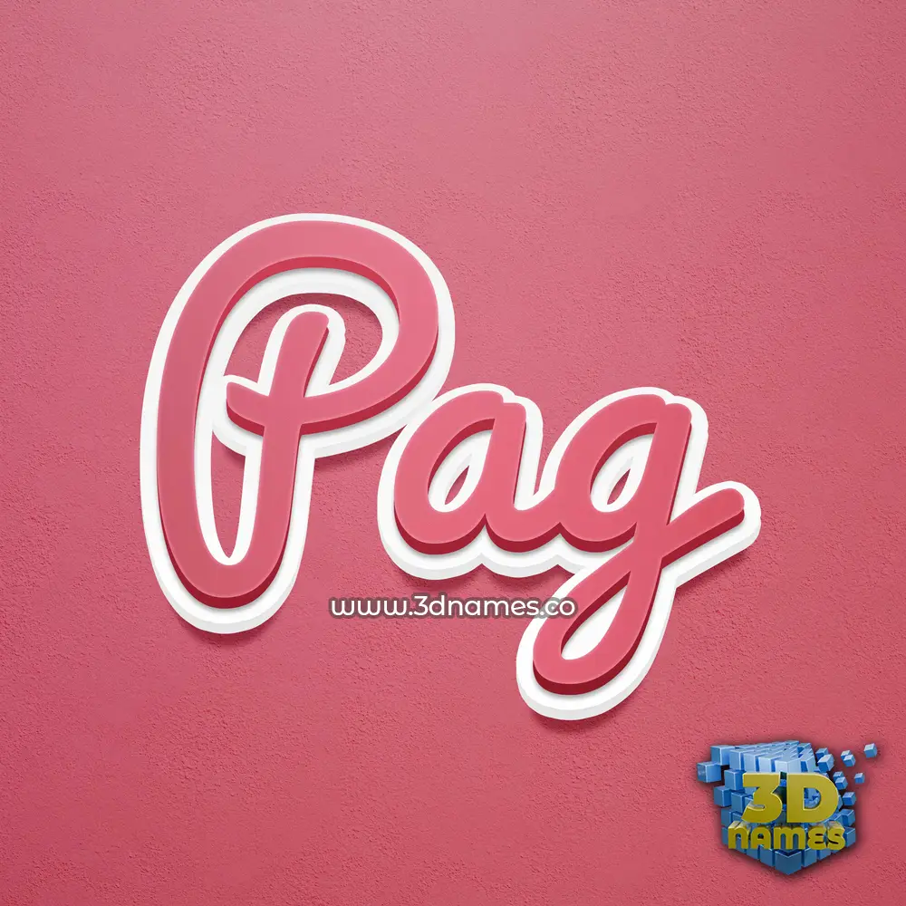 pag in Red Scribble style - 3D name wallpaper