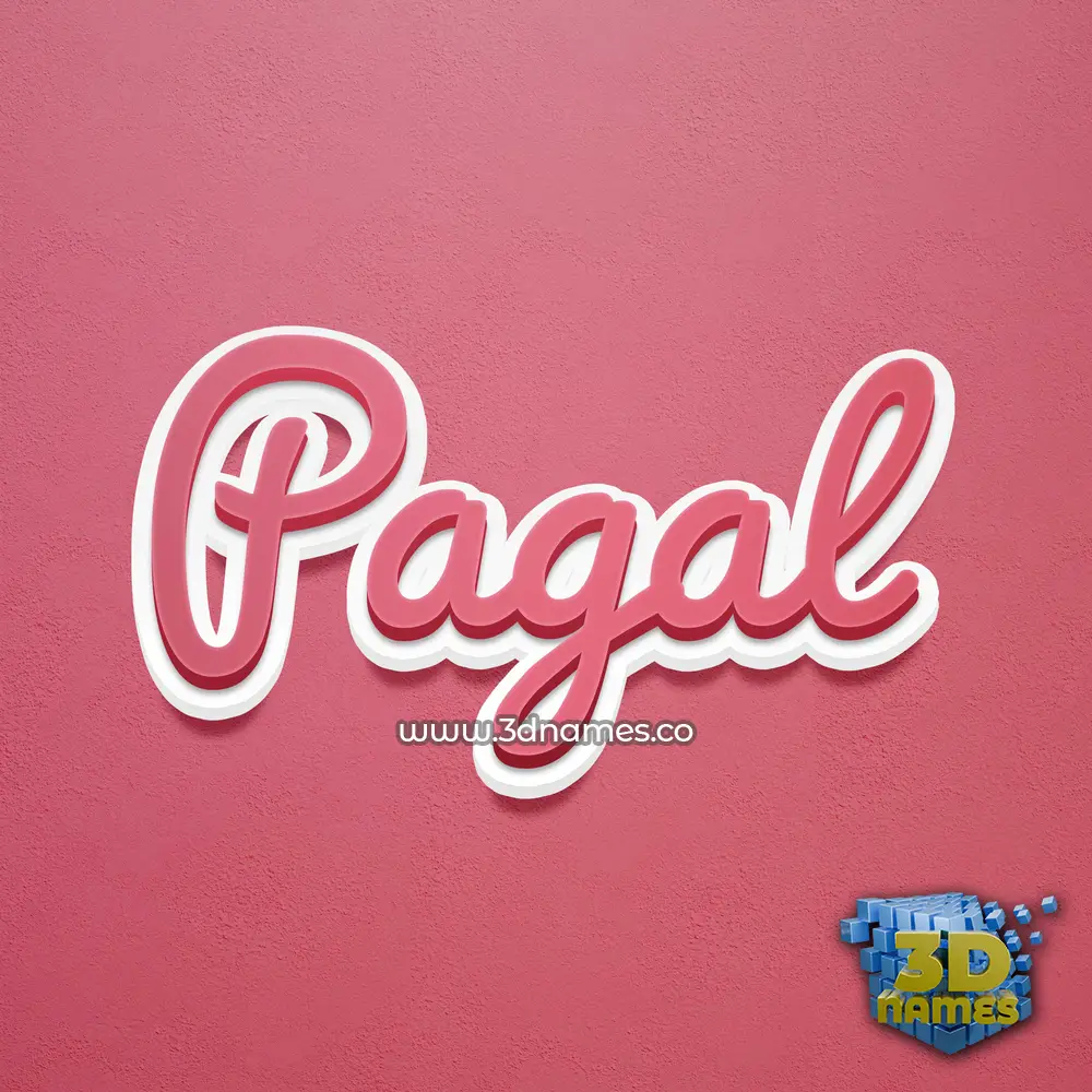 pagal in Red Scribble style - 3D name wallpaper