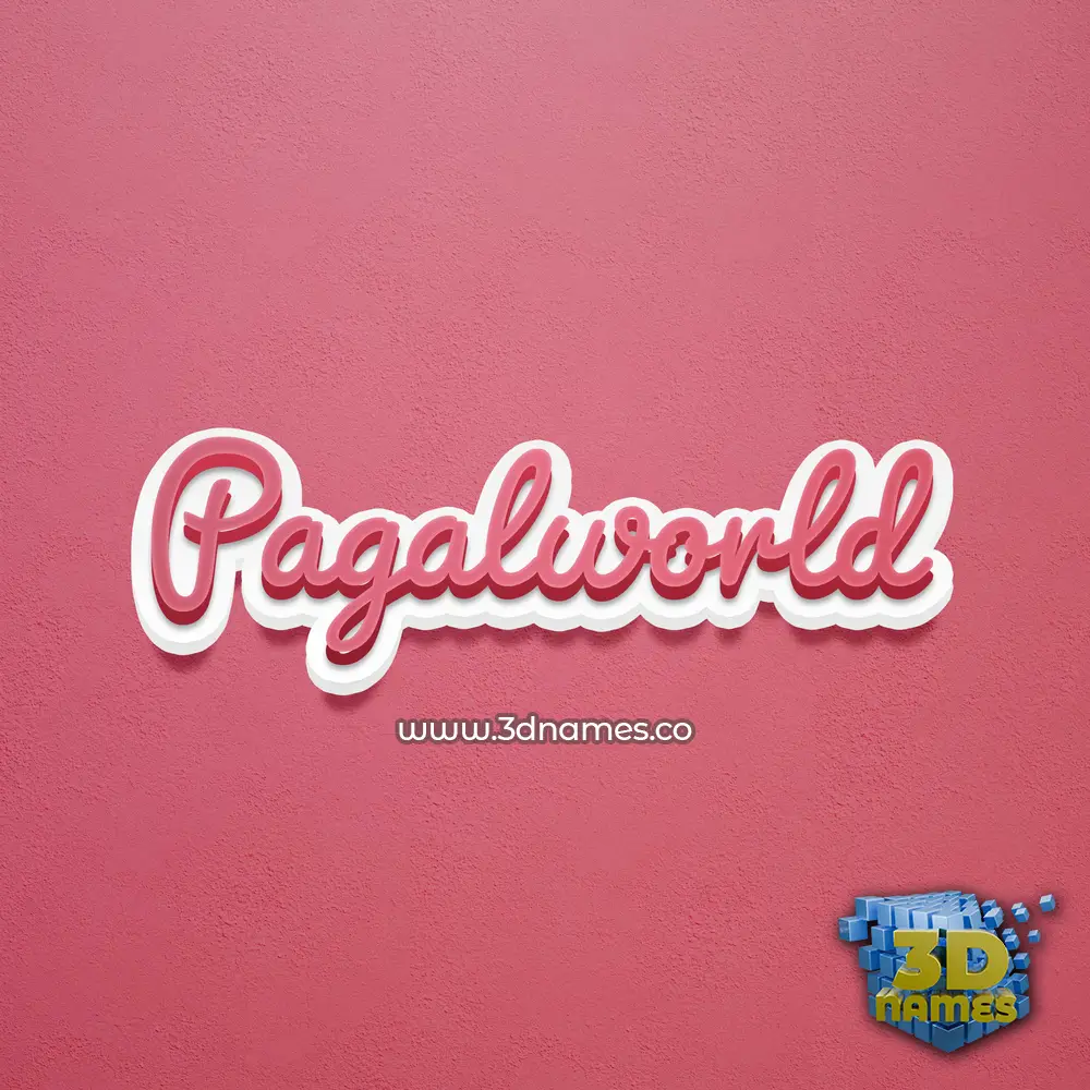 pagalworld in Red Scribble style - 3D name wallpaper
