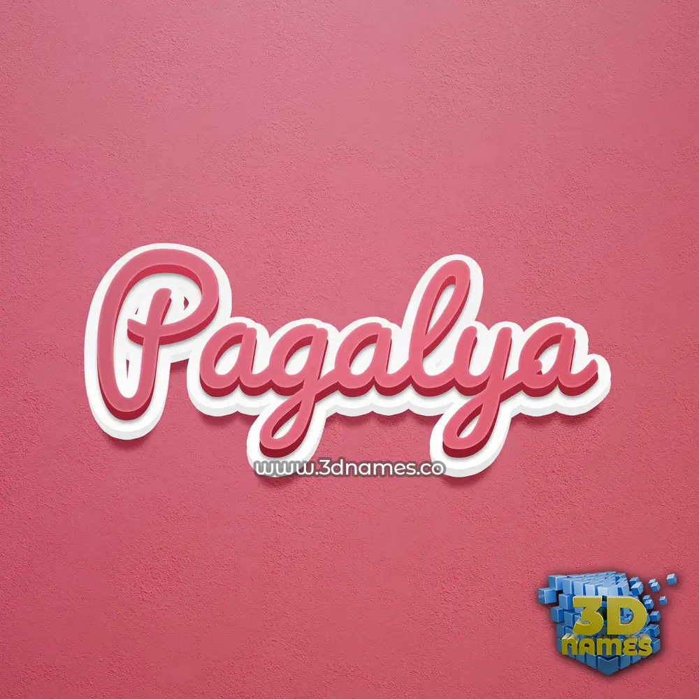 pagalya in Red Scribble style - 3D name wallpaper