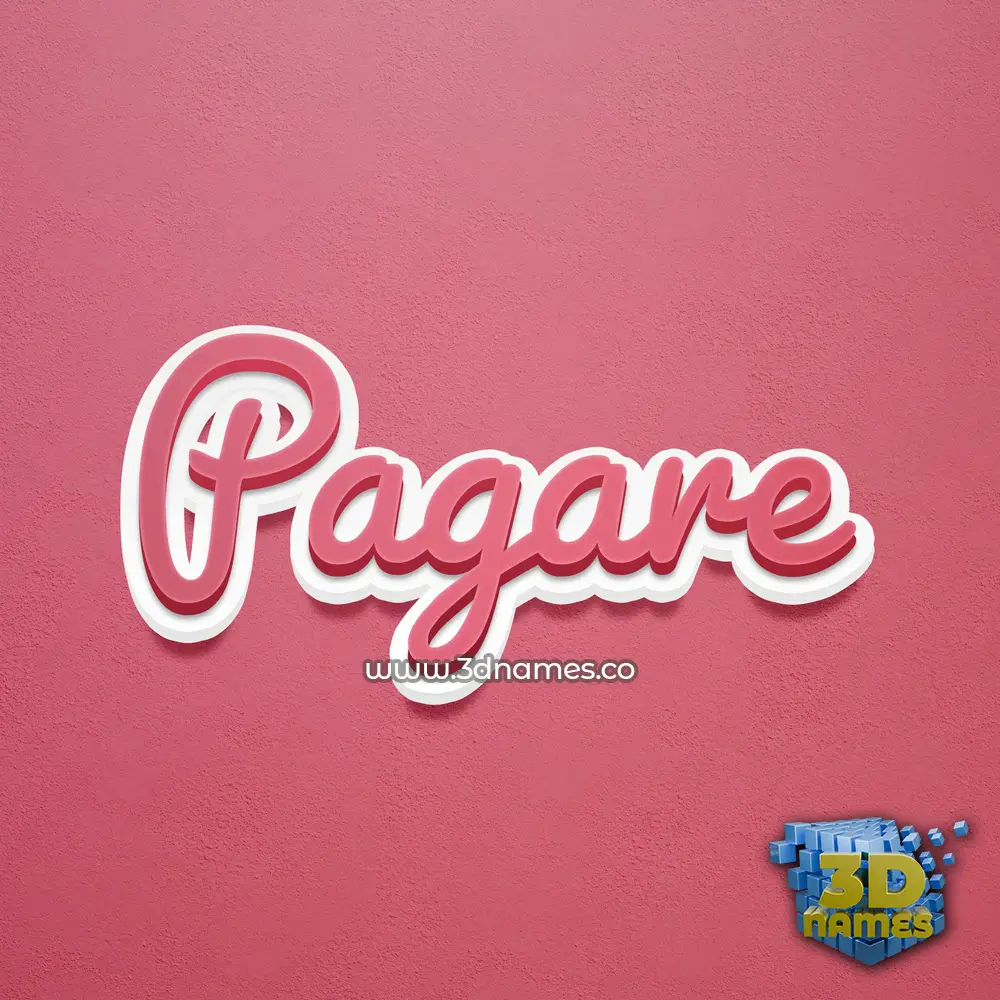 pagare in Red Scribble style - 3D name wallpaper
