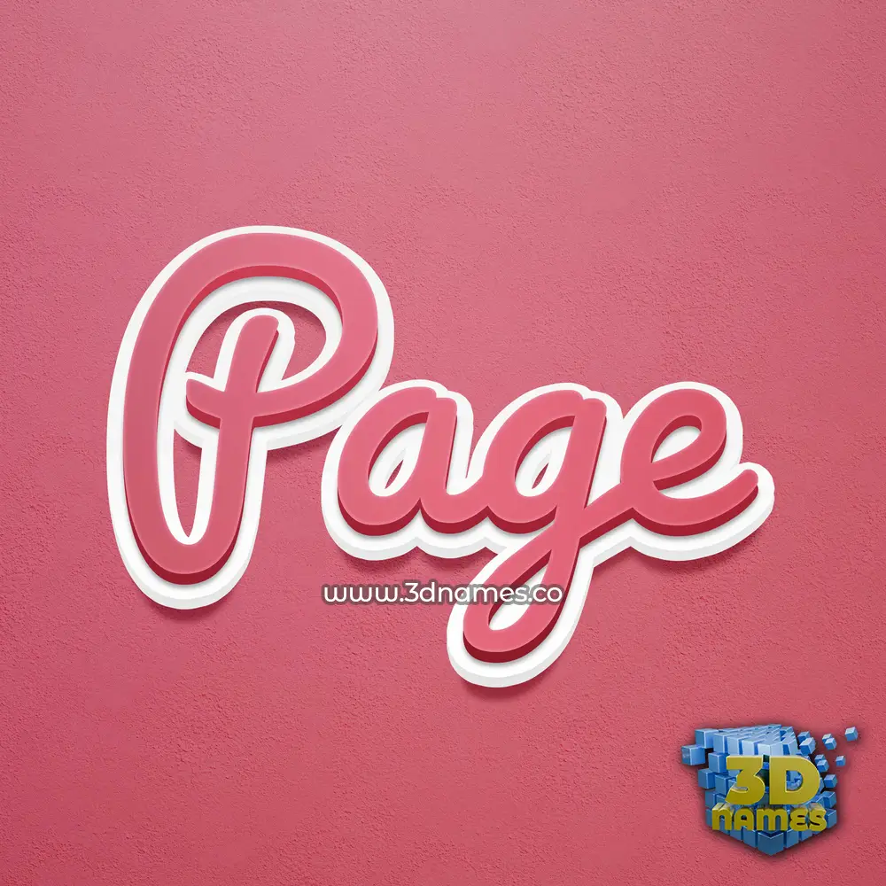page in Red Scribble style - 3D name wallpaper