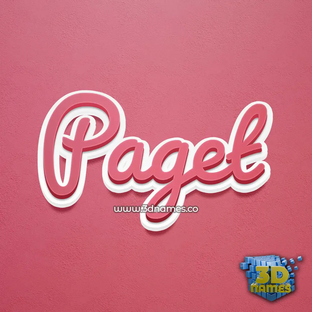 paget in Red Scribble style - 3D name wallpaper