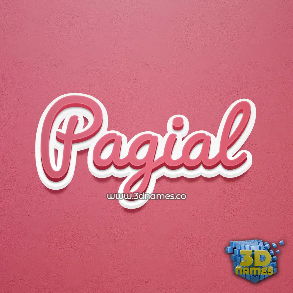 pagial in Red Scribble style - 3D name wallpaper