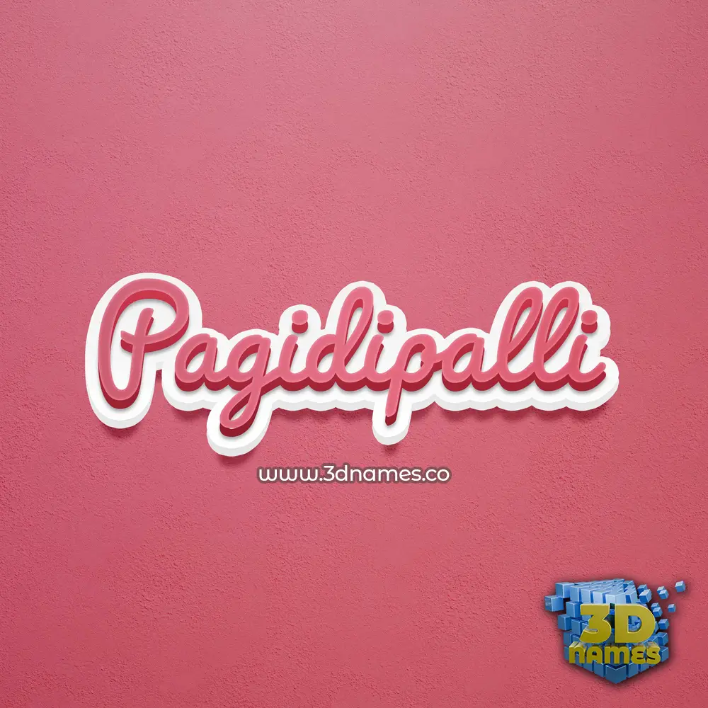 pagidipalli in Red Scribble style - 3D name wallpaper