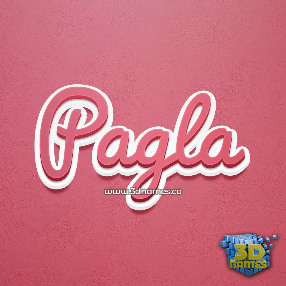 pagla in Red Scribble style - 3D name wallpaper