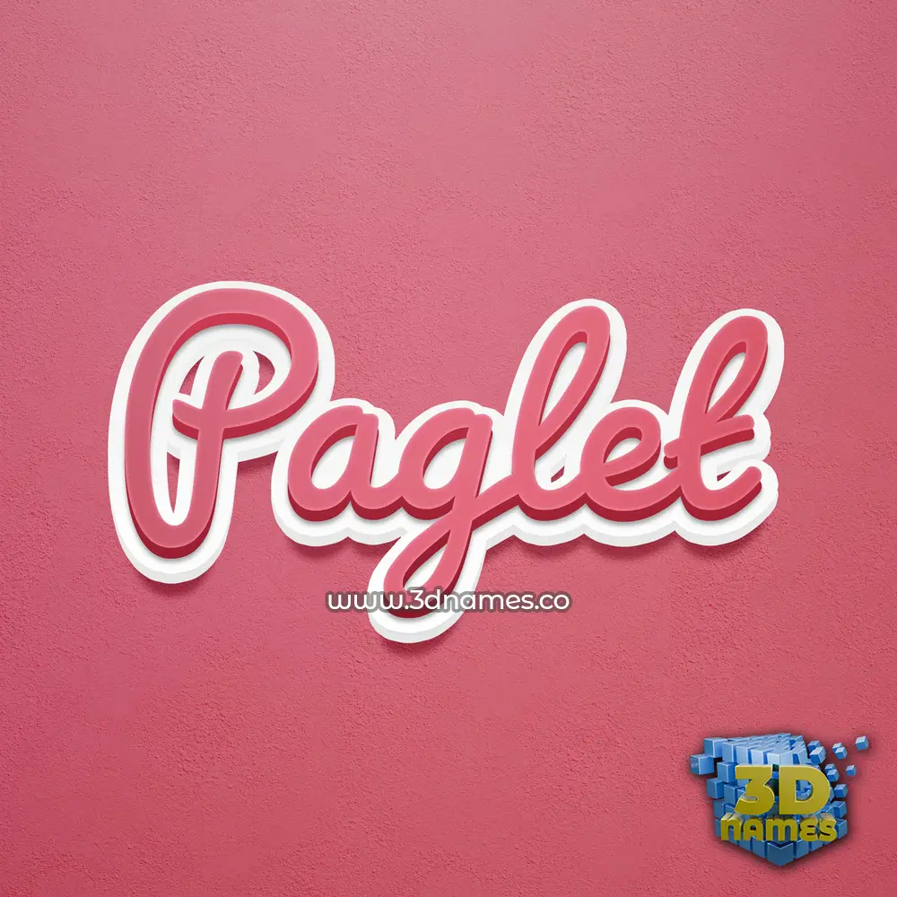 paglet in Red Scribble style - 3D name wallpaper