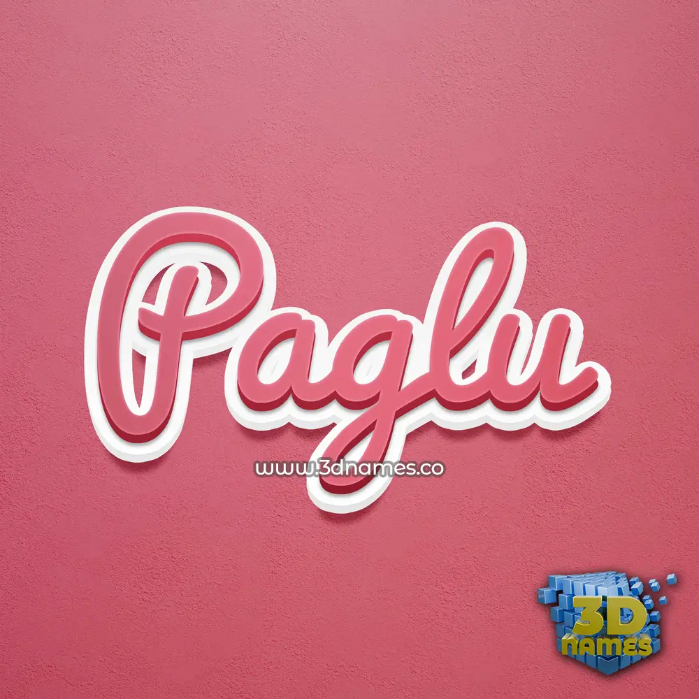 paglu in Red Scribble style - 3D name wallpaper