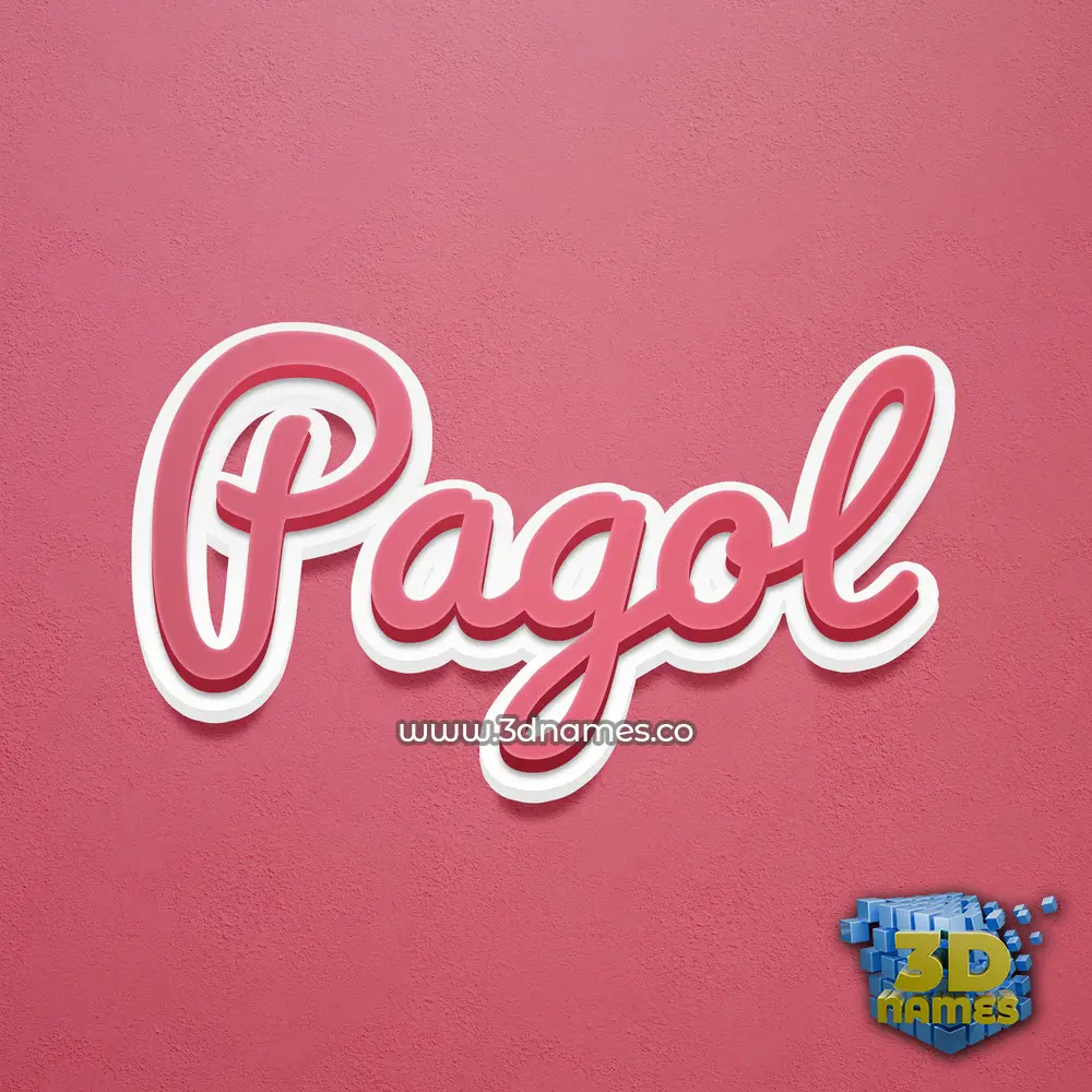 pagol in Red Scribble style - 3D name wallpaper