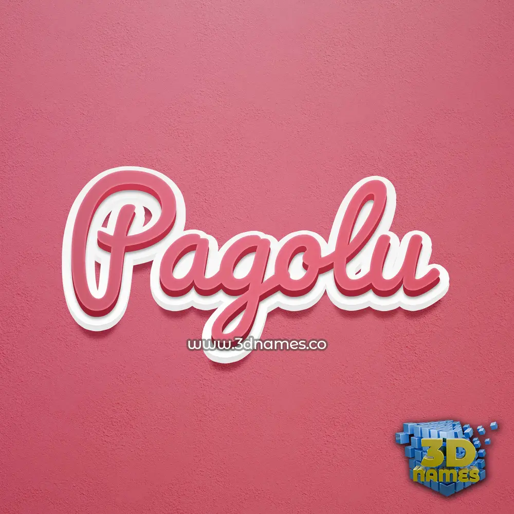 pagolu in Red Scribble style - 3D name wallpaper