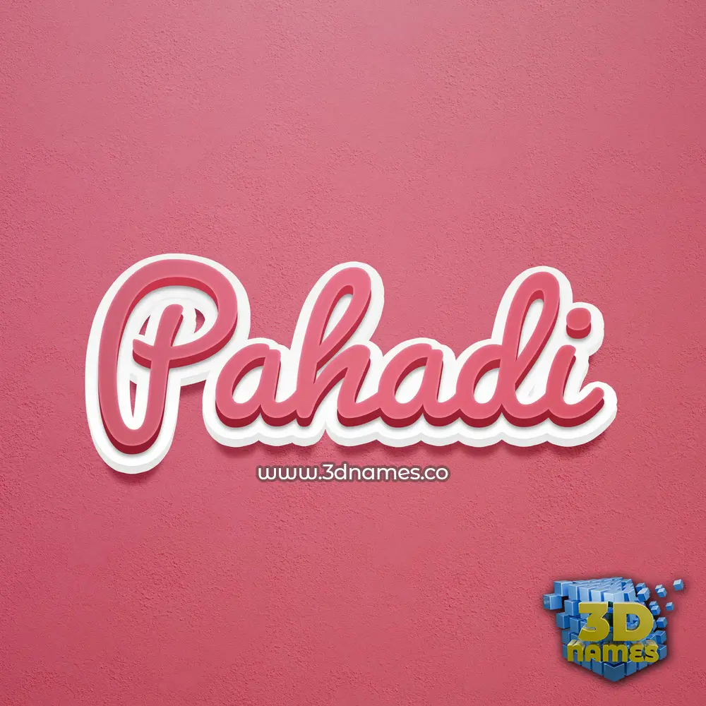 pahadi in Red Scribble style - 3D name wallpaper