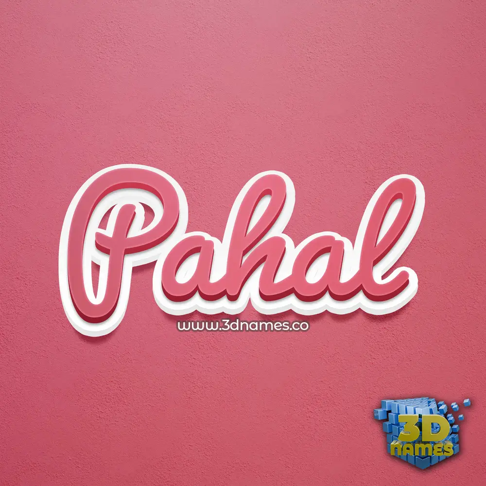 pahal in Red Scribble style - 3D name wallpaper