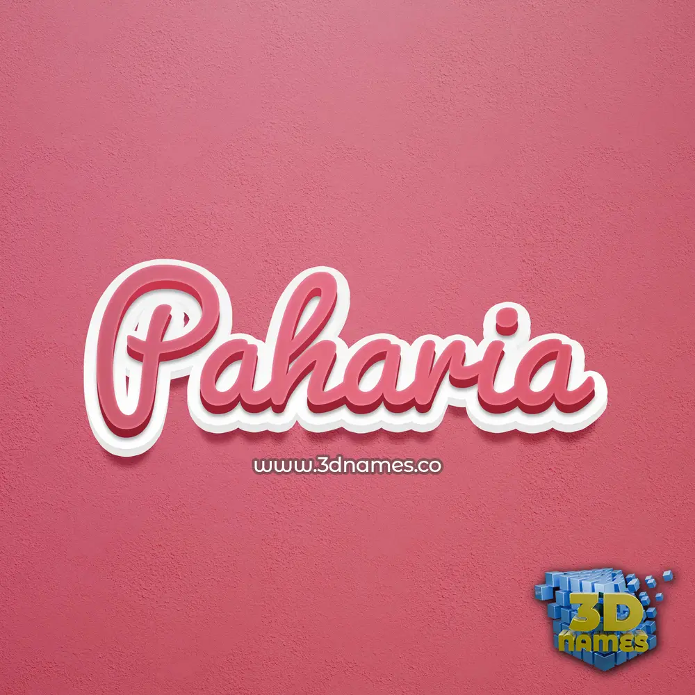 paharia in Red Scribble style - 3D name wallpaper