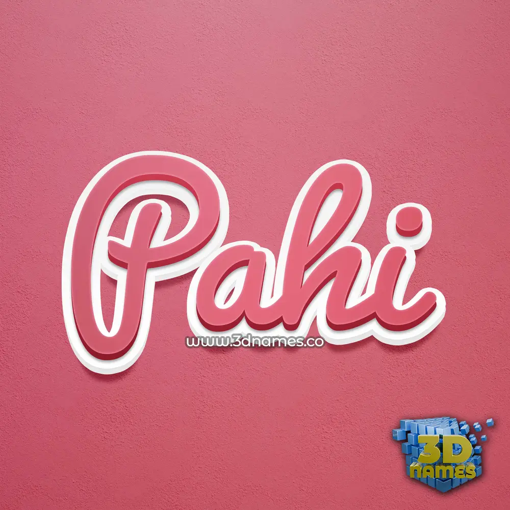 pahi in Red Scribble style - 3D name wallpaper