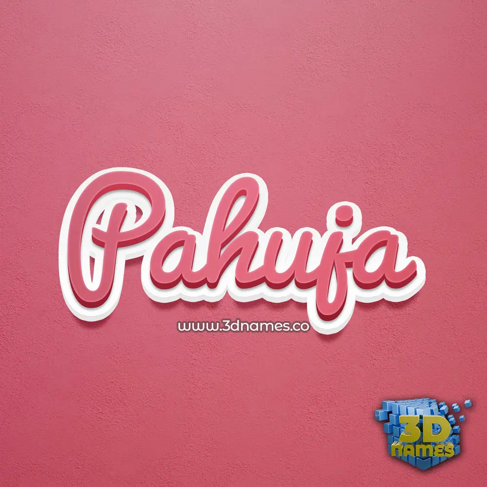 pahuja in Red Scribble style - 3D name wallpaper