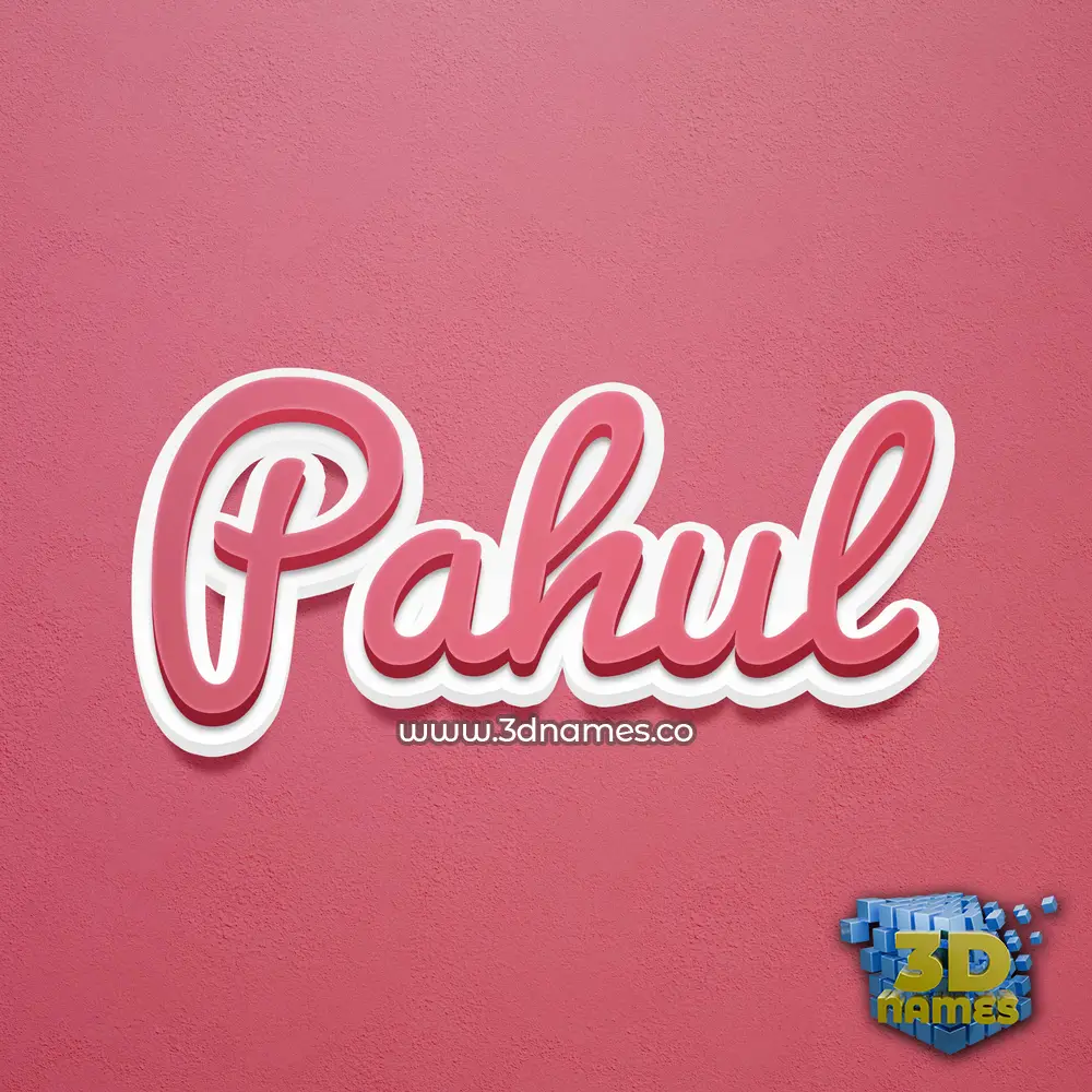 pahul in Red Scribble style - 3D name wallpaper