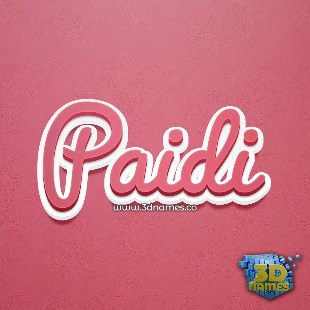 paidi in Red Scribble style - 3D name wallpaper