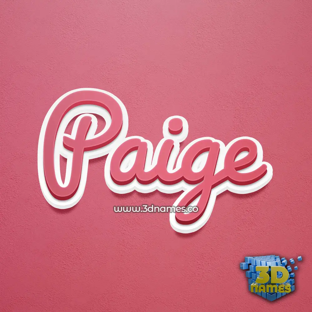 paige in Red Scribble style - 3D name wallpaper