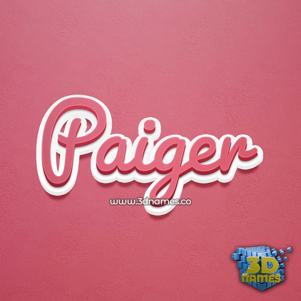 paiger in Red Scribble style - 3D name wallpaper
