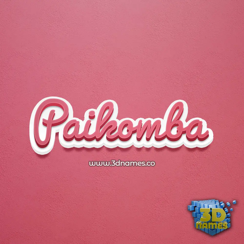 paikomba in Red Scribble style - 3D name wallpaper