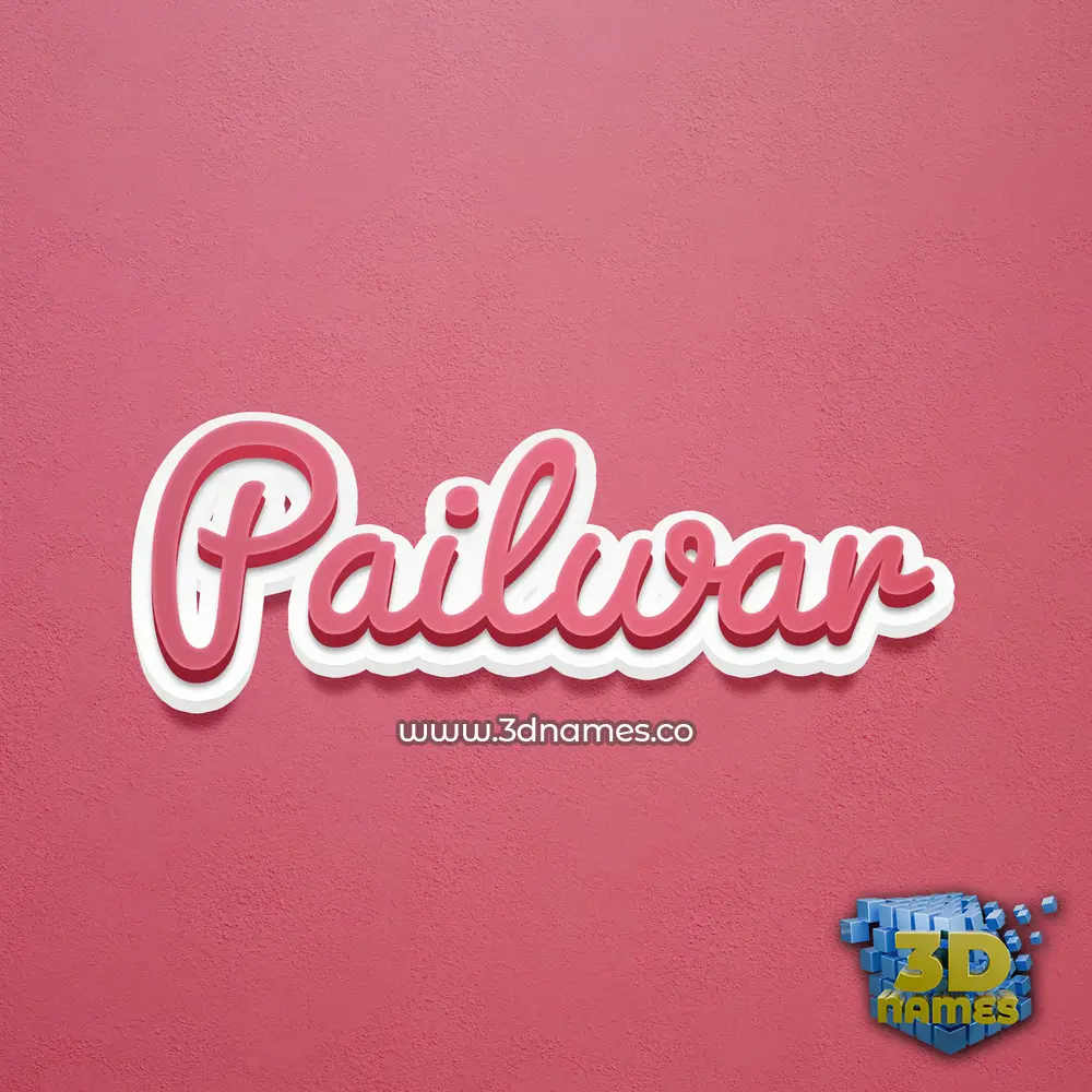 pailwar in Red Scribble style - 3D name wallpaper