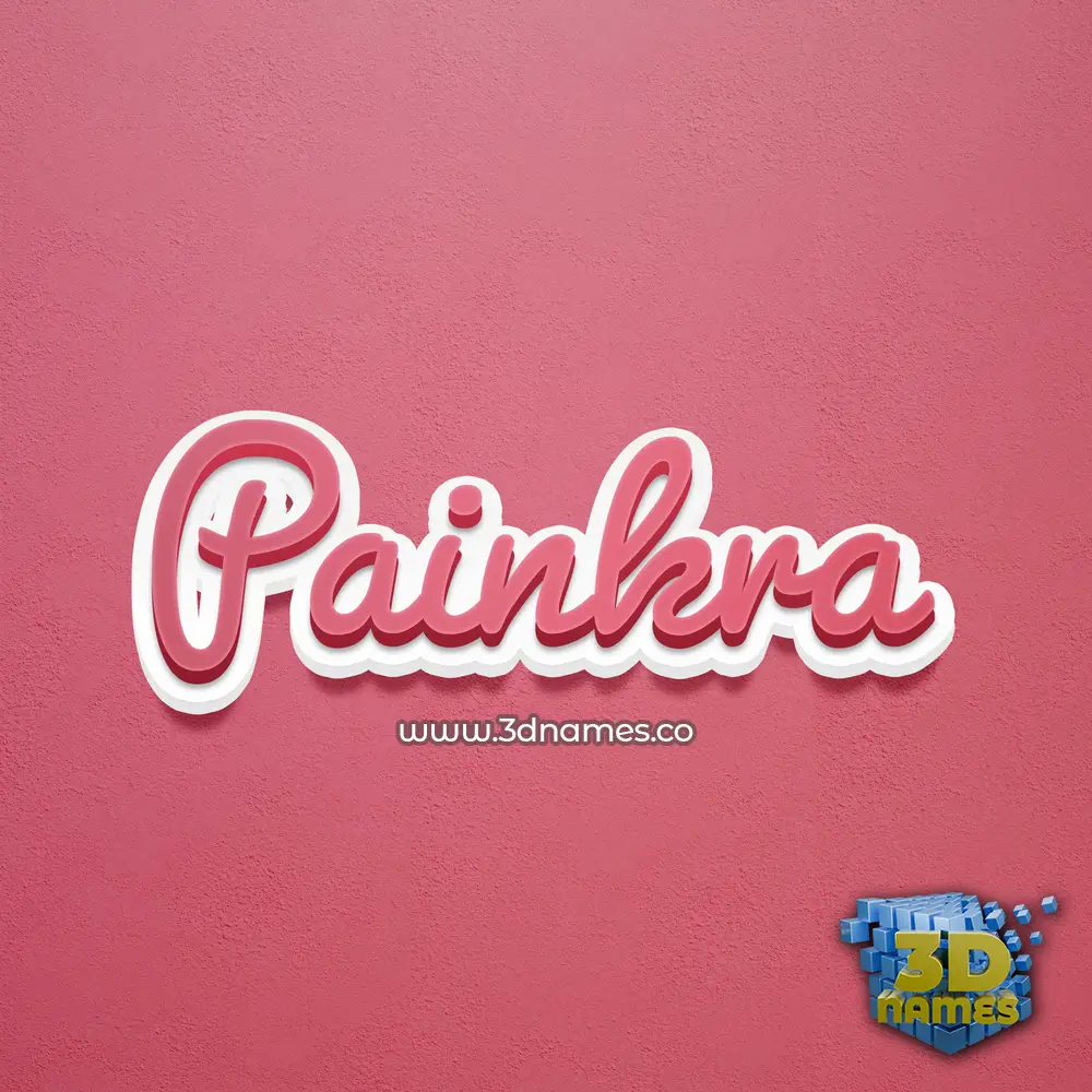 painkra in Red Scribble style - 3D name wallpaper