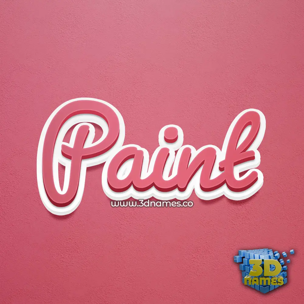 paint in Red Scribble style - 3D name wallpaper