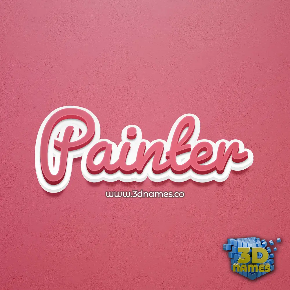 painter in Red Scribble style - 3D name wallpaper