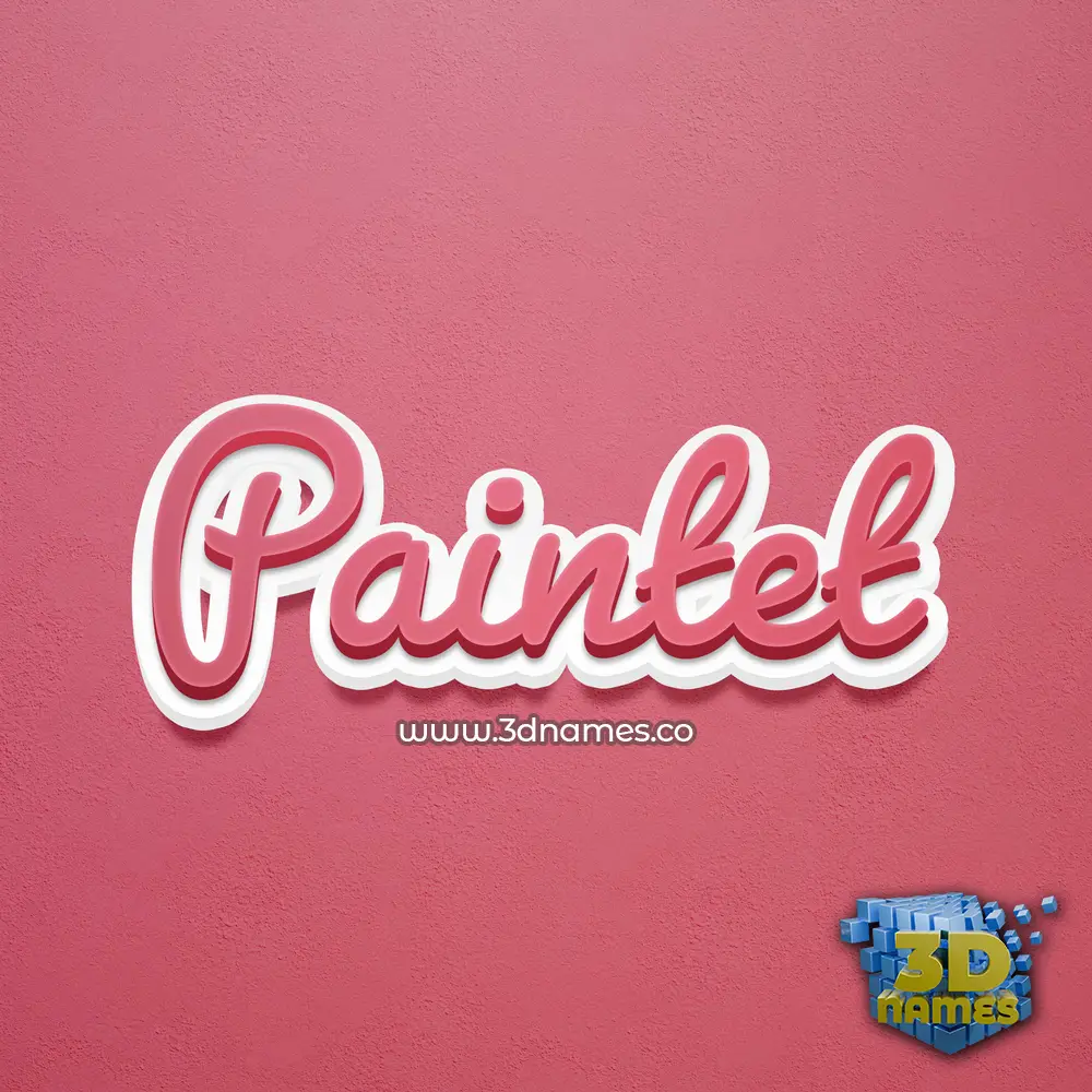 paintet in Red Scribble style - 3D name wallpaper