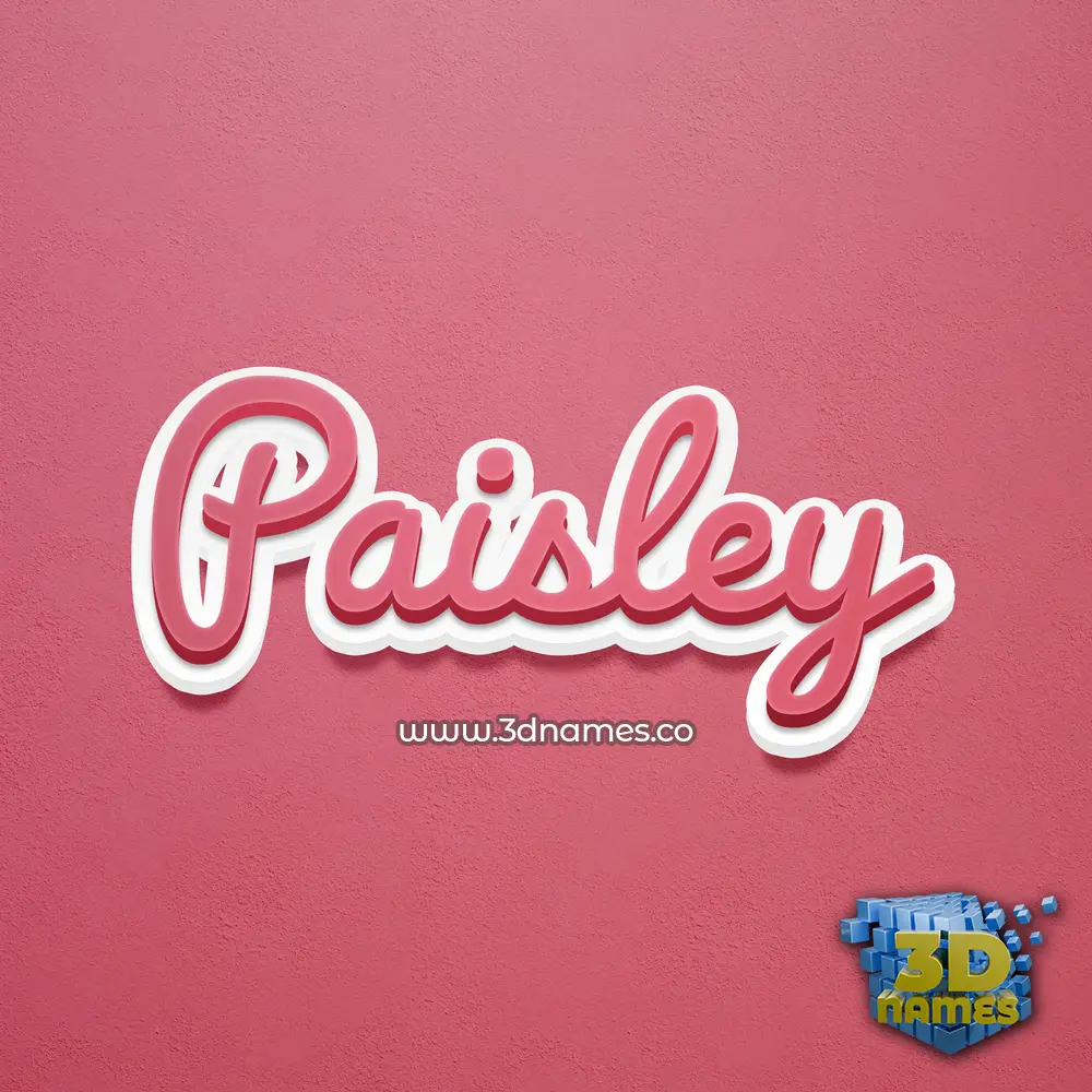 paisley in Red Scribble style - 3D name wallpaper