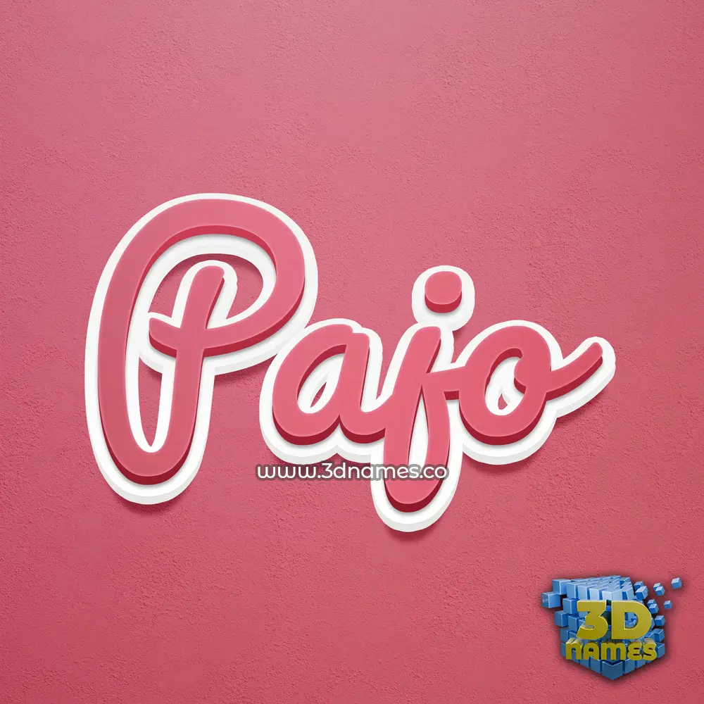 pajo in Red Scribble style - 3D name wallpaper