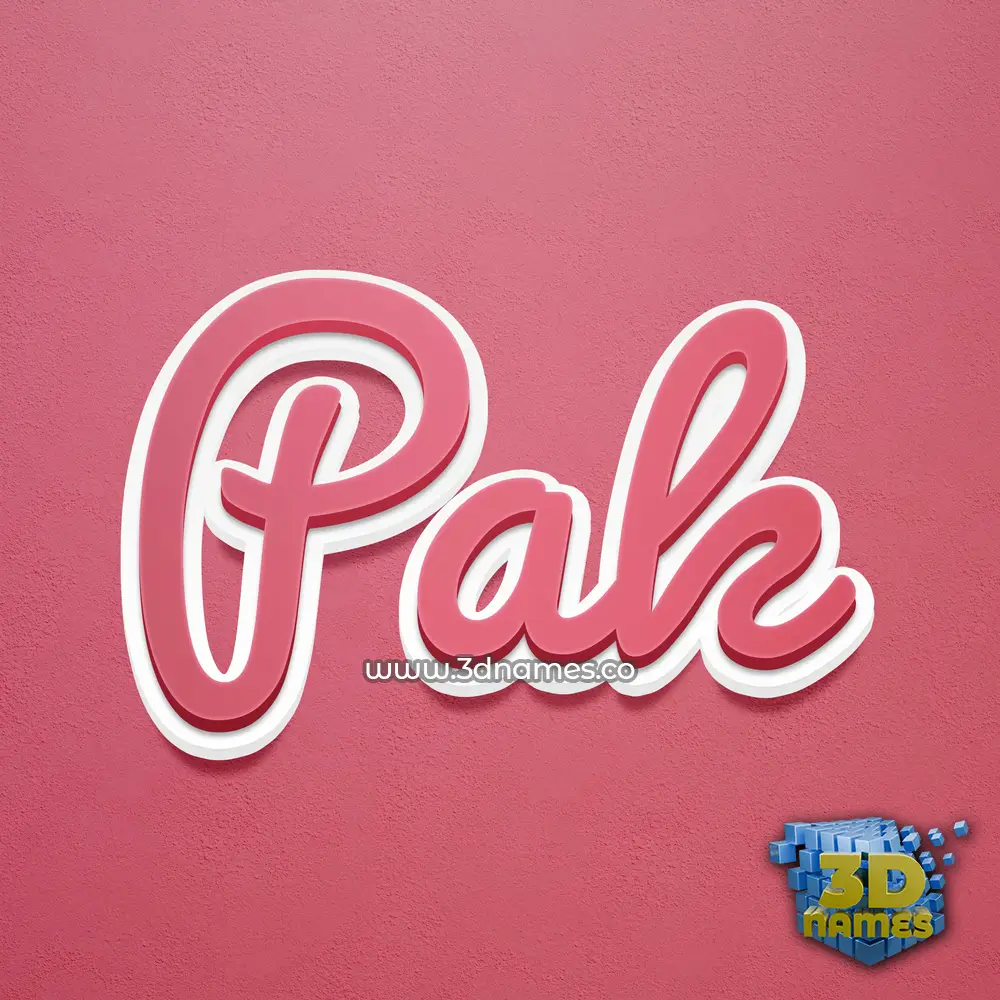 pak in Red Scribble style - 3D name wallpaper