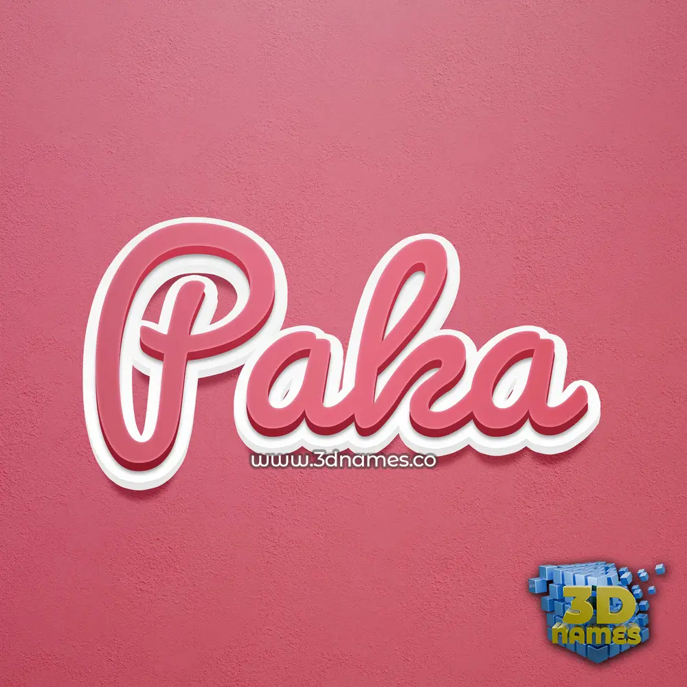 paka in Red Scribble style - 3D name wallpaper