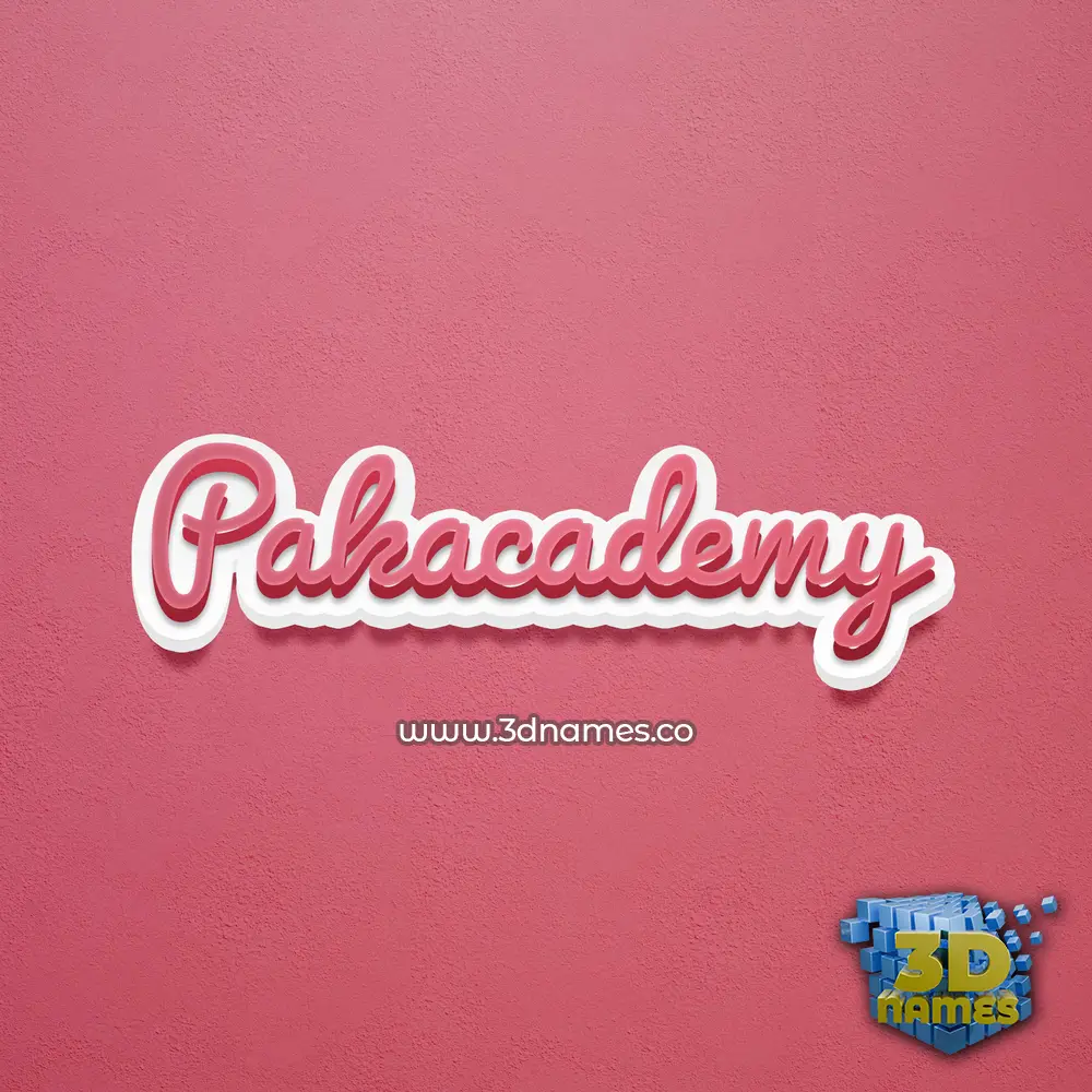 pakacademy in Red Scribble style - 3D name wallpaper