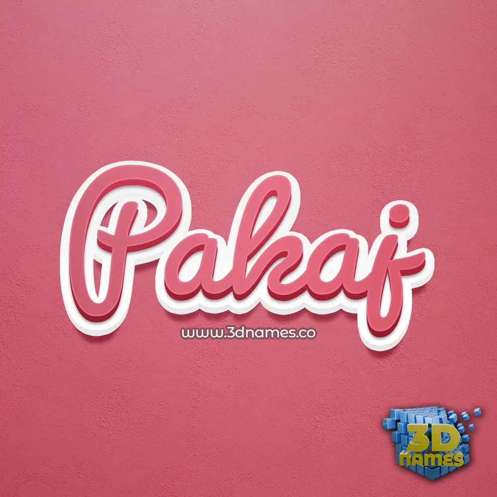 pakaj in Red Scribble style - 3D name wallpaper