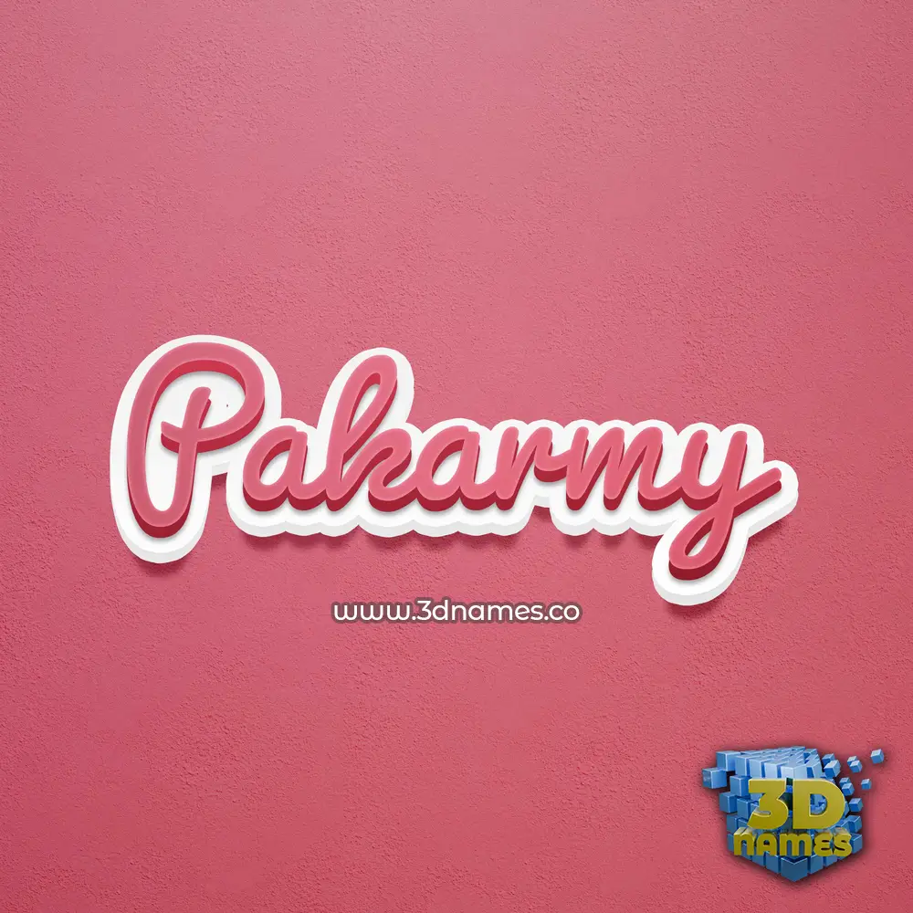 pakarmy in Red Scribble style - 3D name wallpaper