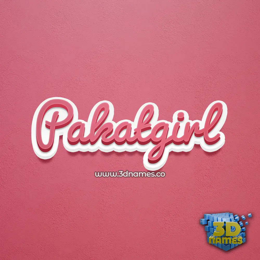 pakatgirl in Red Scribble style - 3D name wallpaper