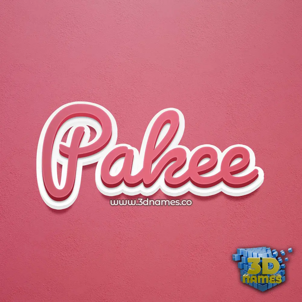 pakee in Red Scribble style - 3D name wallpaper