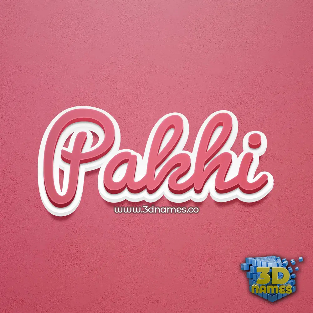 pakhi in Red Scribble style - 3D name wallpaper