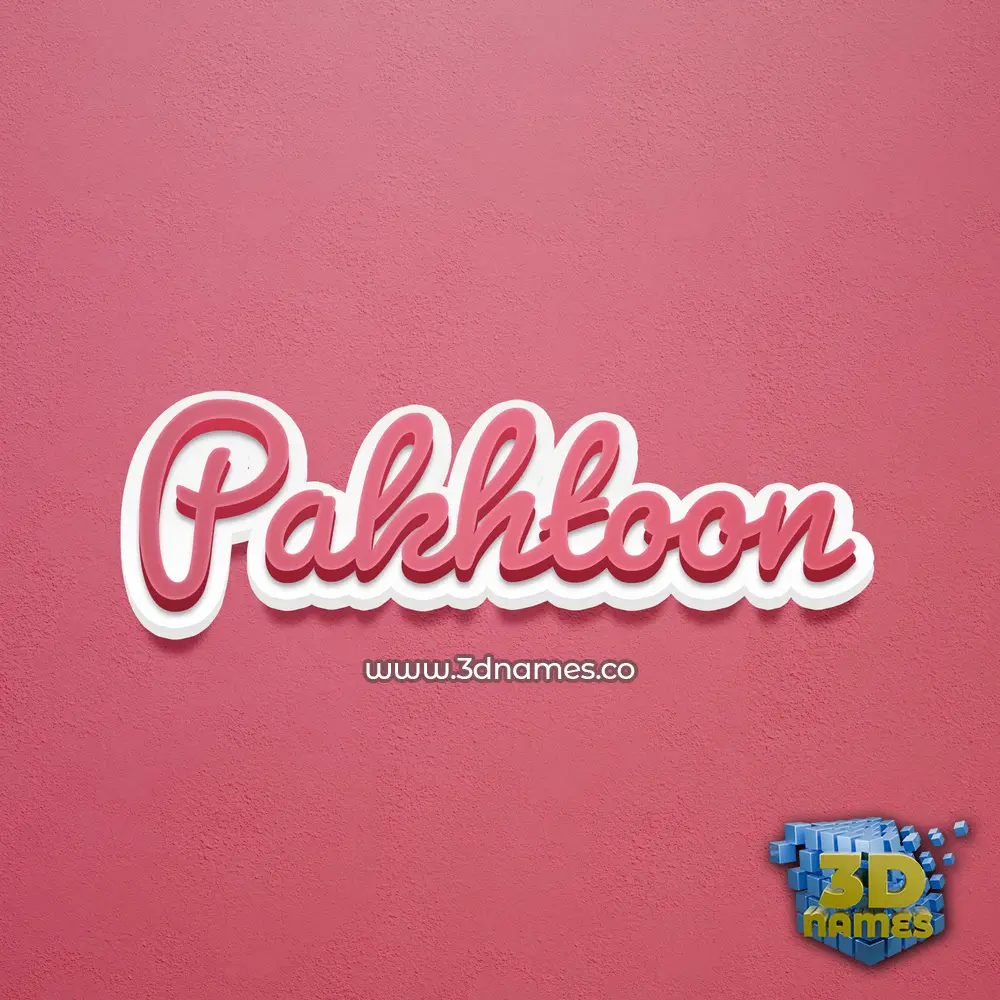 pakhtoon in Red Scribble style - 3D name wallpaper