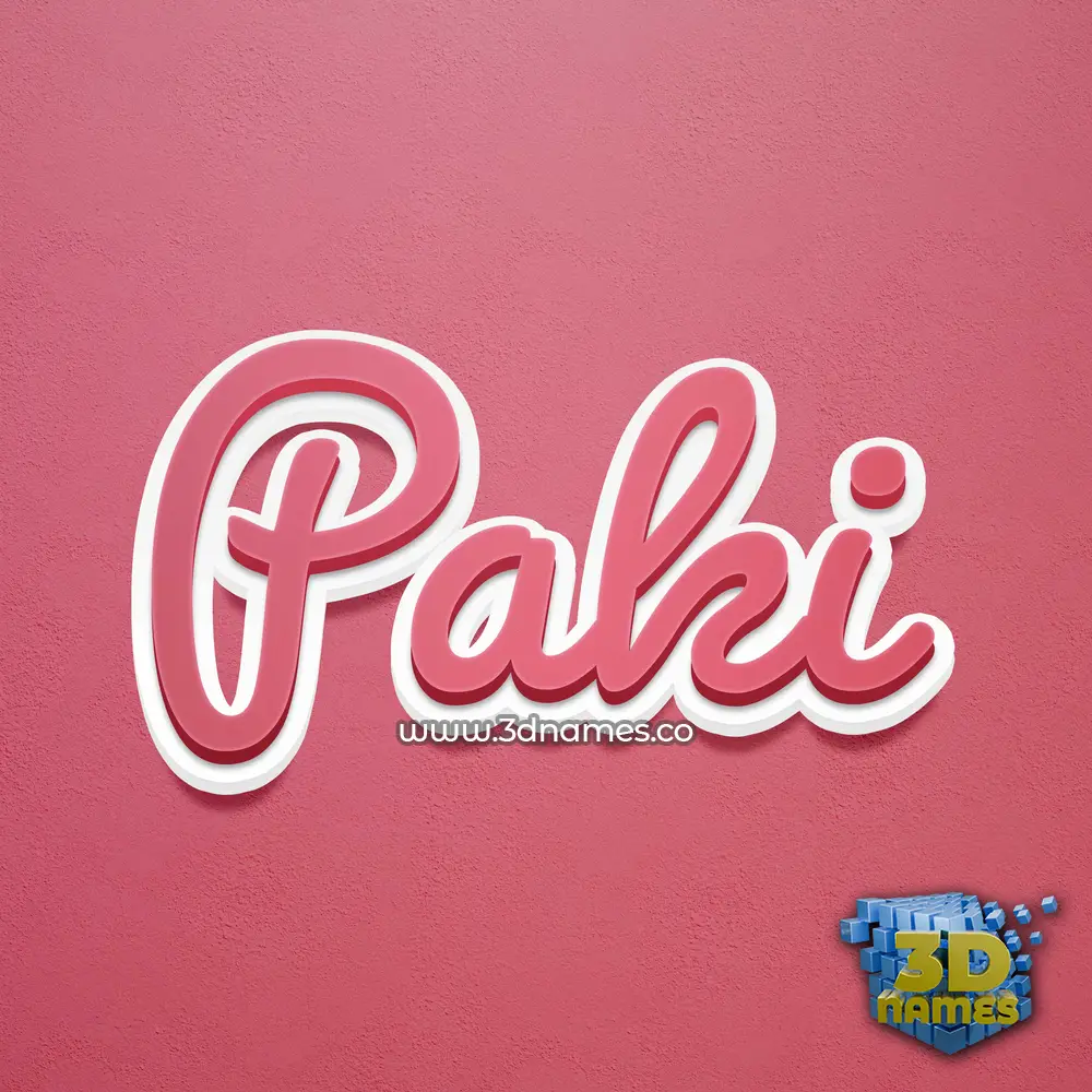 paki in Red Scribble style - 3D name wallpaper