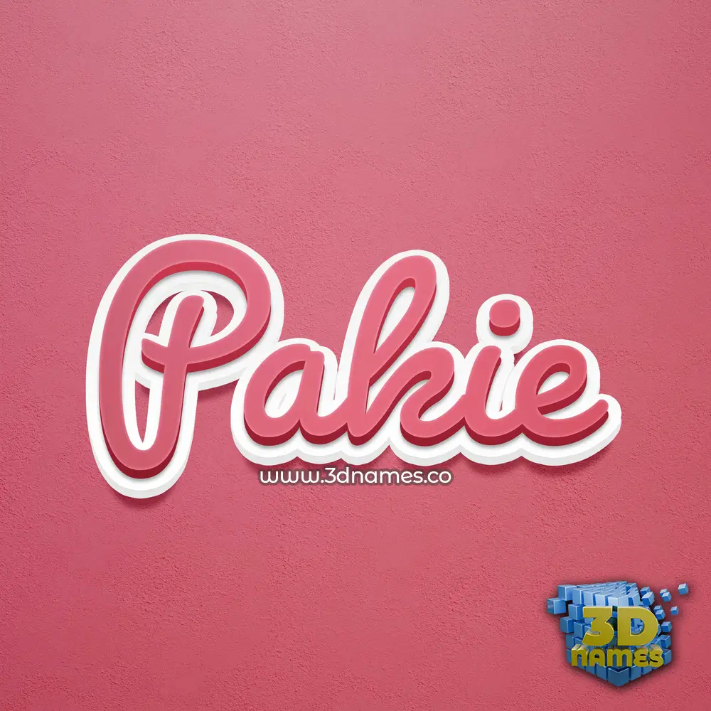 pakie in Red Scribble style - 3D name wallpaper