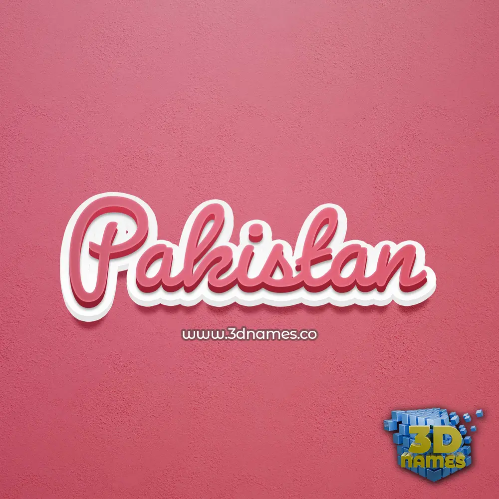 pakistan in Red Scribble style - 3D name wallpaper