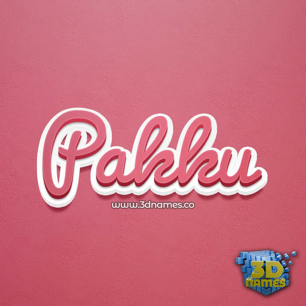 pakku in Red Scribble style - 3D name wallpaper